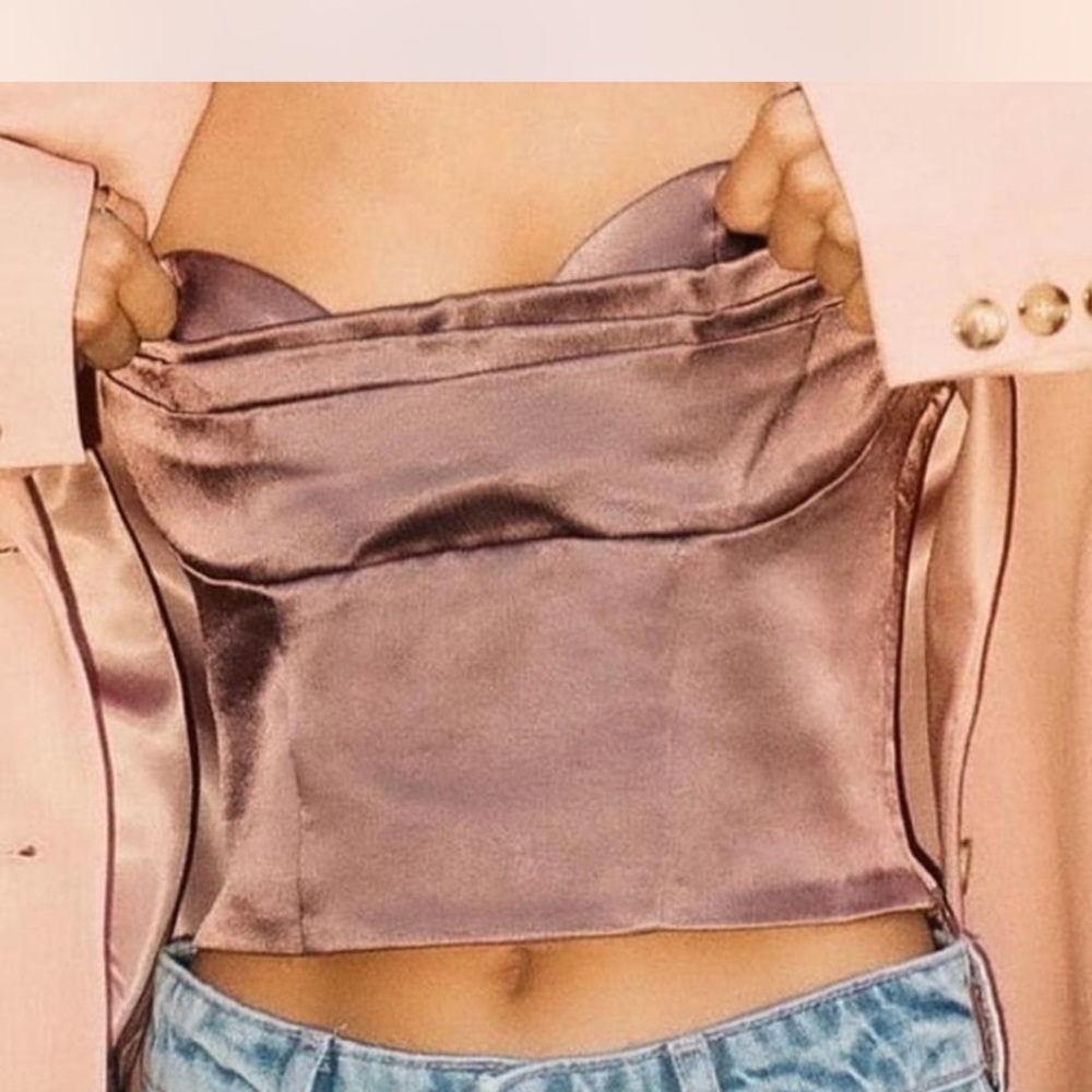 Zara Brown Fitted Camisole with Bustier Style